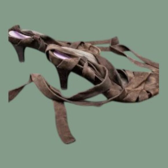 Taryn by Taryn Rose Gladiator Lace Up Sandals Butter Soft Leather Chocolate - Picture 4 of 13